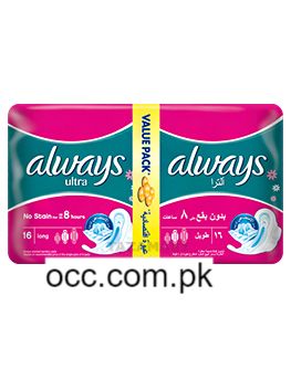 Always Ultra Thin Long Value Pack – 16 Pads