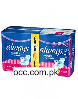 Always Maxi Thick Long Value Pack – 18 Pieces