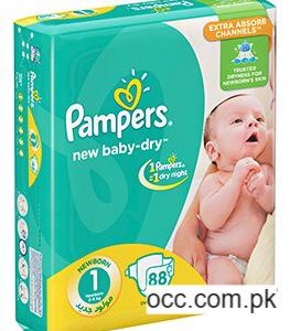 Pampers Baby Dry Diapers (MP) New Born (2-5 Kg.) – 88 Pieces