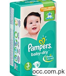 Pampers Baby Dry Diapers (CP) Midi (6-10 Kg.) – 9 Pieces