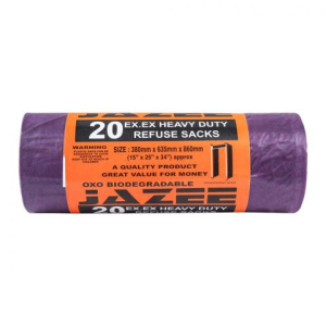 Jazee Extra Heavy Duty Refuse Sacks Trash Bags,20-Pack