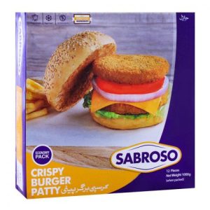Sabroso Crispy Burger Patty, 12 Pieces, Chicken, 1000g